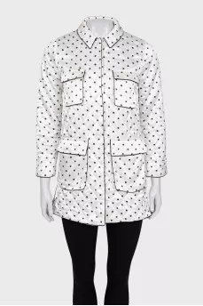 Straight jacket with polka dot print