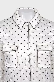 Straight jacket with polka dot print