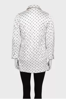 Straight jacket with polka dot print