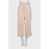 Wide-leg trousers made of eco-leather
