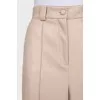 Wide-leg trousers made of eco-leather