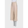 Wide-leg trousers made of eco-leather