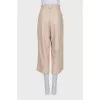 Wide-leg trousers made of eco-leather