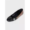 Textile ballet flats with leather toes