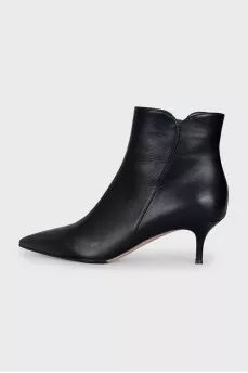 Leather kitten heel ankle boots