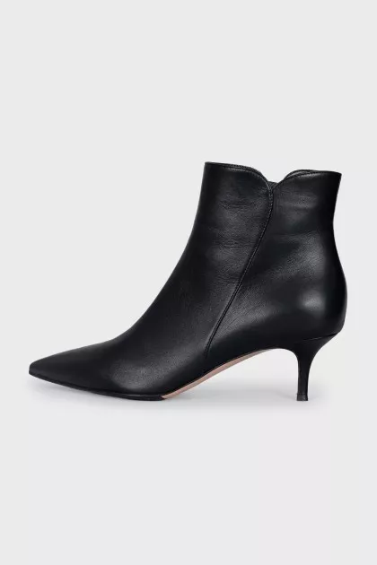 Leather kitten heel ankle boots
