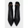 Leather kitten heel ankle boots
