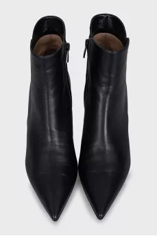 Leather kitten heel ankle boots