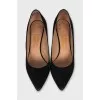 Black suede stiletto heels