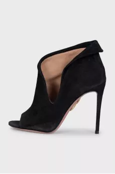 Suede open-toe heels