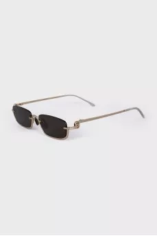 Sunglasses with gold frame and logo