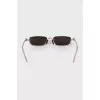 Sunglasses with gold frame and logo