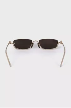 Sunglasses with gold frame and logo