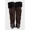 Insulated suede wedge boots