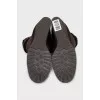 Insulated suede wedge boots