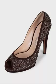 Brown open-toe shoes