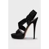 Satin high heel sandals