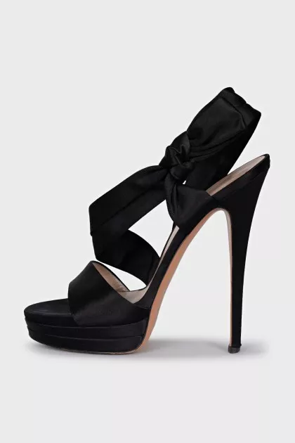 Satin high heel sandals