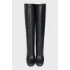 Leather boots with studded heels