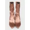 Pink textile half-boots
