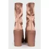 Pink textile half-boots