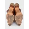 Pink textile half-boots