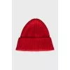 Red knitted hat
