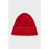 Red knitted hat