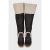 Insulated suede heeled boots