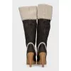 Insulated suede heeled boots