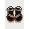 Textile sandals with a signature print
