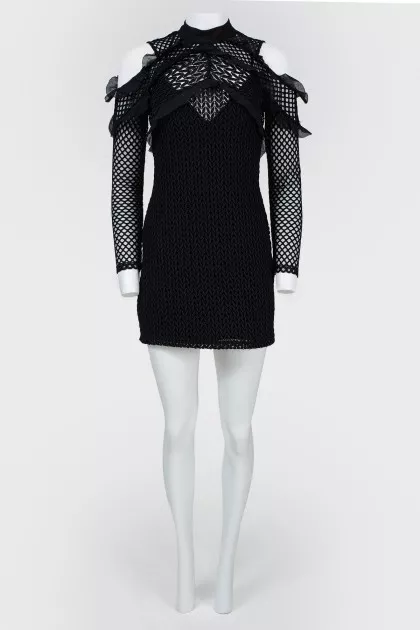 Openwork mini dress with curly cutouts