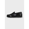 Men's black leather loafers
