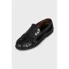 Men's black leather loafers