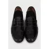 Men's black leather loafers