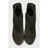 Green suede ankle boots