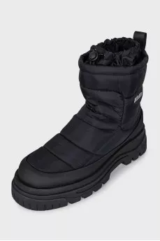 Men's black textile boots