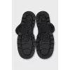 Men's black textile boots
