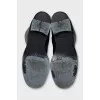 Silver and black leather boots