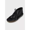 Men's black leather lace-up boots