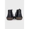 Men's black leather lace-up boots