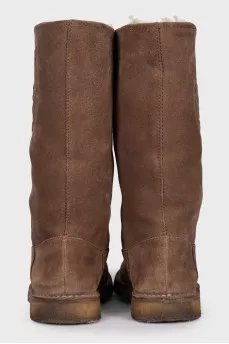 Brown suede half boots