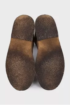 Brown suede half boots