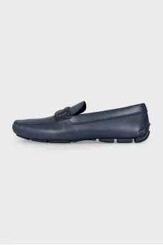 Men's blue leather loafers