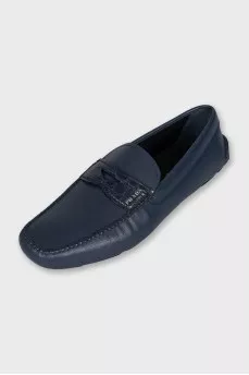 Men's blue leather loafers