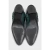 Green leather boots with heels