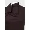 Dress with stand-up collar and bow