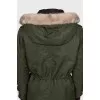Green jacket with removable fur