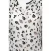 Blouse with a sleeve adjustable in length with a tag