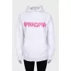 White oversized hoodie with print